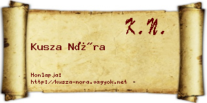 Kusza Nóra névjegykártya